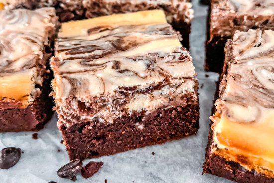 One piece of cheesecake brownie